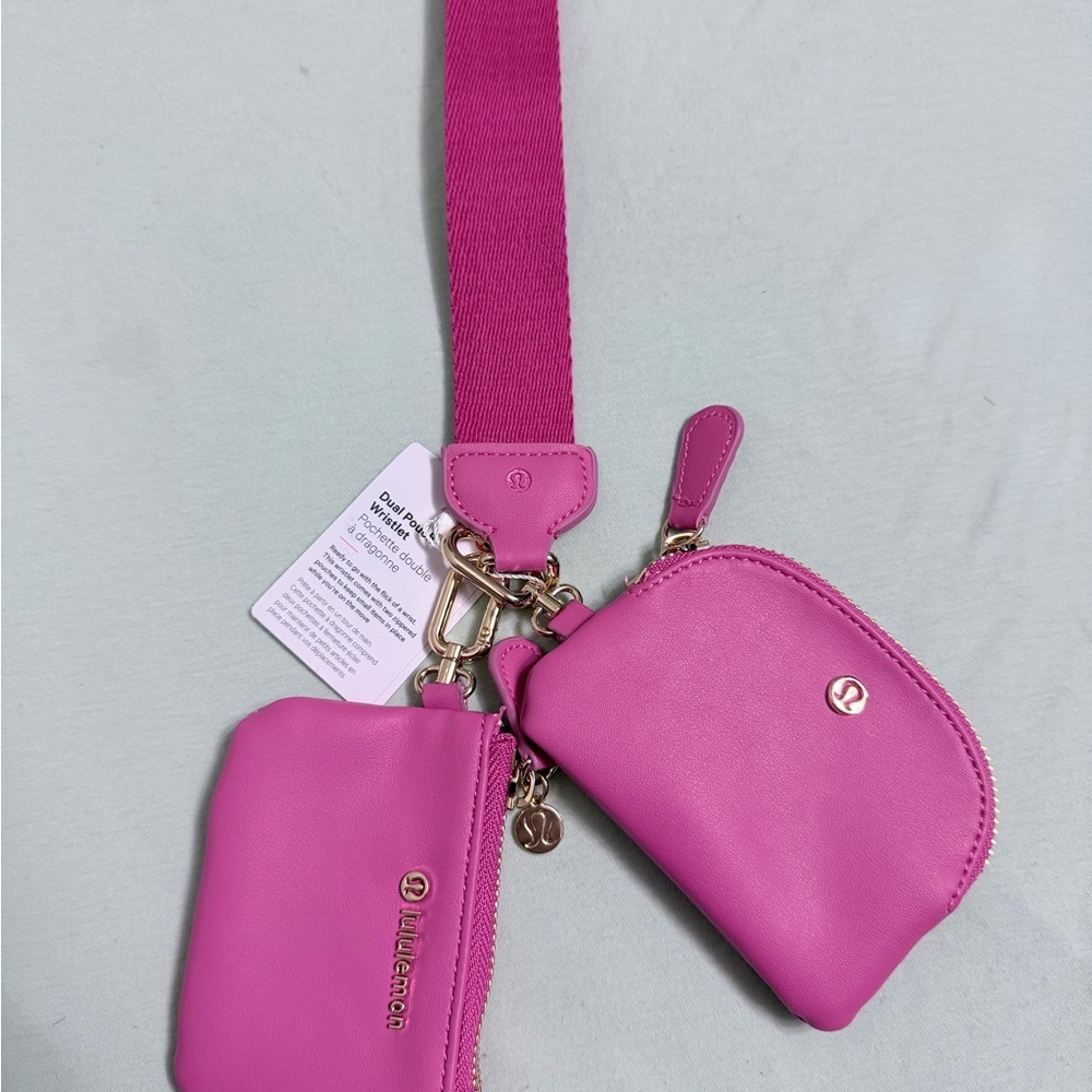 Lululemon Pink Dual Pouch Keychain Strap
